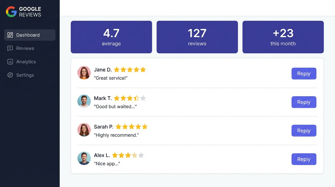 Reputive dashboard pro správu recenzí